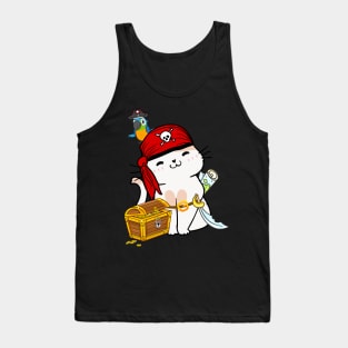 Funny persian cat is a pirate Tank Top